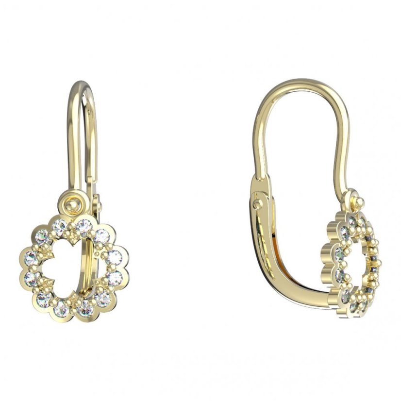 BeKid dětské náušnice 855 Bílé zlato - 585 Diamant