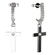 BeKid dívčí  náušnice křížek 1103 Bílé zlato - 585 Diamant