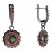 BG circular earring 463-84 - Metal: Silver 925 - ruthenium, Stone: Garnet