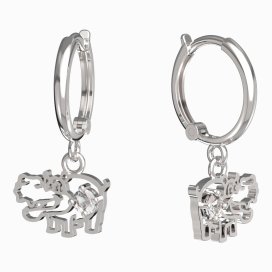 BeKid dětské náušnice hrošík 1188 Bílé zlato - 585 Diamant
