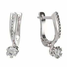 BG zlaté náušnice s diamanty 869 Bílé zlato - 585 Diamant lab-grown