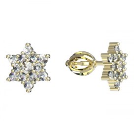BeKid dětské náušnice hvězdička 090 Žluté zlato - 585 Diamant