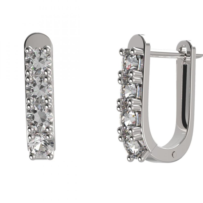 BG zlaté náušnice 96 Bílé zlato - 585 Diamant