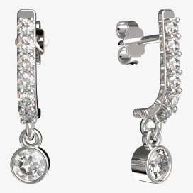 BG zlaté náušnice 722 Bílé zlato - 585 Diamant
