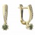 BG moldavit earrings -554 - Switching on: Hanger clip A, Metal: Yellow gold 585, Stone: Moldavite