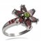 BG prsten ve tvaru hvězdy 520-J - Kov: Stříbro 925 - rhodium, Kámen: Granát