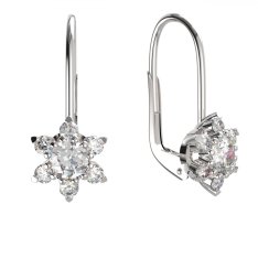 BG zlaté diamantové náušnice hvězdička 978 Bílé zlato - 585 Diamant lab-grown