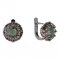 BG náušnice kulatého tvaru 472-07 - Kov: Stříbro 925 - rhodium, Kámen: Granát