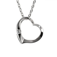 BeKid dětský přívěšek srdíčko 004 Bílé zlato - 585 Diamant