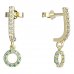 BeKid, Gold kids earrings -836 - Switching on: Pendant hanger, Metal: Yellow gold 585, Stone: Light blue cubic zircon
