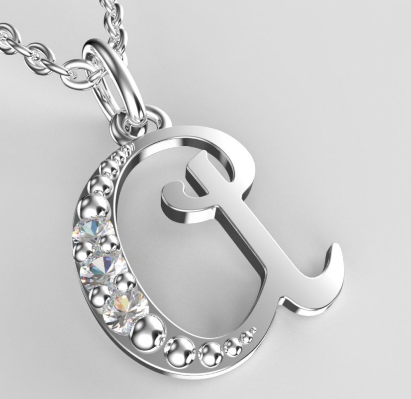 BeKid dětský zlatý přívěsek písmenko A - 1510 Bílé zlato - 585 Diamant