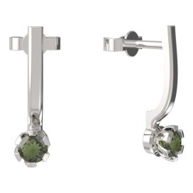 BG vltavínové náušnice 869 Bílé zlato - 585 Vltavín