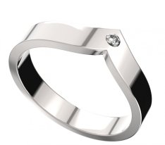 BG zlatý snubní prsten 946/17m Pánský Bílé zlato - 585 Diamant