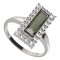 BG ring square 837-I - Metal: Silver 925 - rhodium, Stone: Garnet