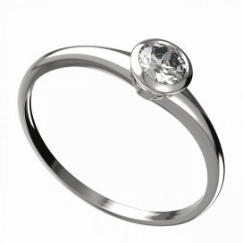 BG zlatý diamantový prstýnek 555 I Bílé zlato - 585 Diamant lab-grown