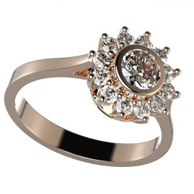 BG zlatý diamantový prstýnek 752 Růžové zlato 585 (30-90dní) Diamant lab-grown