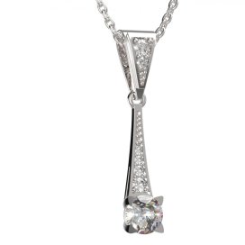 BG zlatý diamantový přívěšek  985 Bílé zlato - 585 Diamant lab-grown