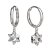 Zlaté dětské náušnice hvězdička s lab-grown diamantem, bílé zlato 585, kruhy 15 mm, 5–18 let – 978