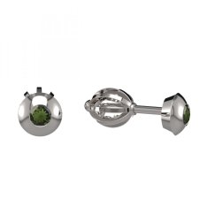 BG náušnice vsazený  granát  732 Bílé zlato - 585 Vltavín