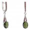 BG earring oval 478-G91 - Metal: Silver 925 - rhodium, Stone: Moldavit and garnet