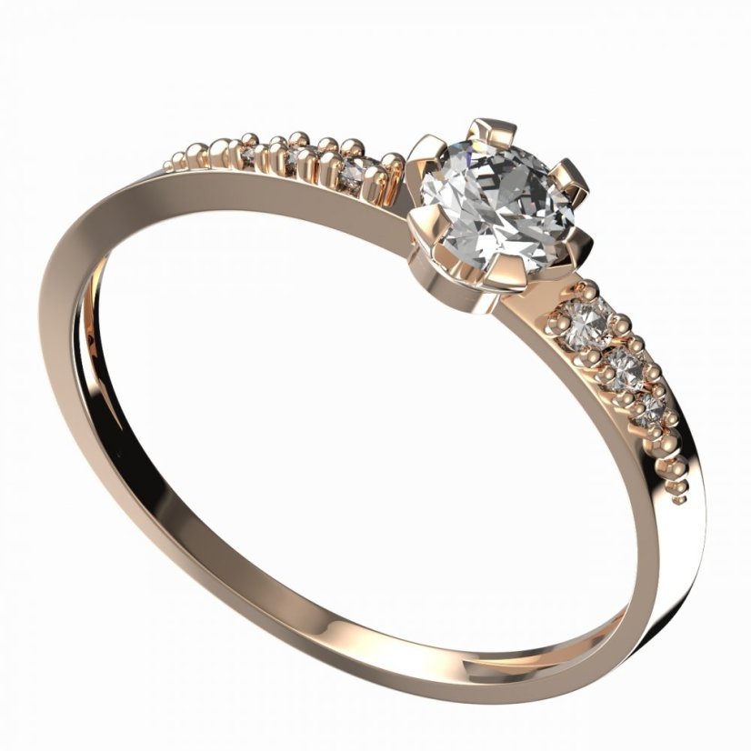 BG zlatý diamantový prstýnek 556 D Žluté zlato - 585 Diamant lab-grown