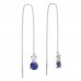 BeKid, Gold kids earrings -857 - Switching on: Chain 9 cm, Metal: White gold 585, Stone: Dark blue cubic zircon