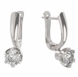 BG zlaté náušnice 872 Bílé zlato - 585 Diamant