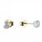 BeKid dětské náušnice 1290 s perlou - Zapínání: Kruhy 15 mm, Kov: Žluté zlato 585, Perla: Černá