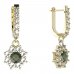 BG circular earring 023-94 - Metal: White gold 585, Stone: Moldavit and garnet