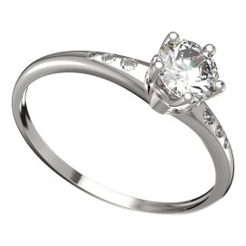 BG zlatý prstýnek 875 K Bílé zlato - 585 Diamant