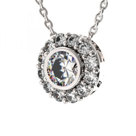 BG zlatý přívěšek  744 Bílé zlato - 585 Diamant