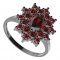 BG prsten oválný 249-I - Kov: Stříbro 925 - rhodium, Kámen: Granát