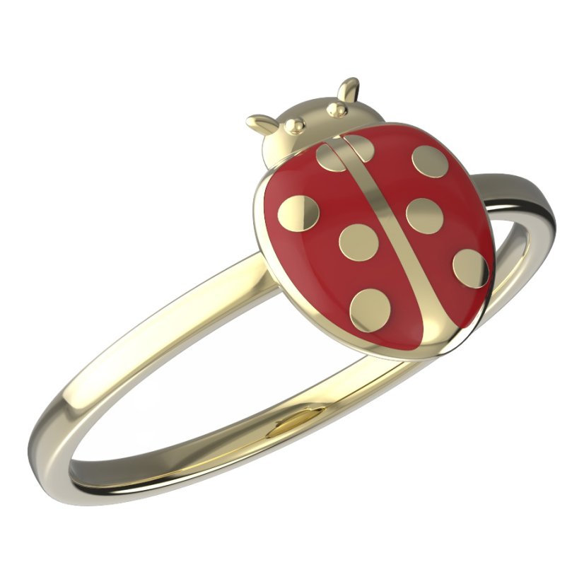 BeKid dětský prsten beruška 1206 Žluté zlato - 585