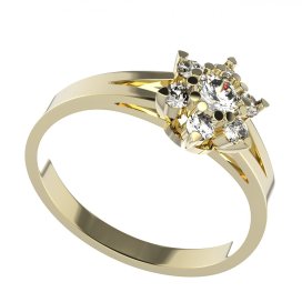BG zlatý prstýnek 978s Žluté zlato - 585 Diamant