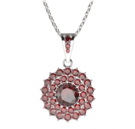 BG přívěs kulatý 457-2 Stříbro 925 - rhodium Granát