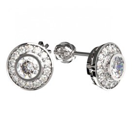 BG zlaté diamantové náušnice -  754 Bílé zlato - 585 Diamant lab-grown
