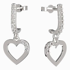 BeKid dívčí náušnice srdíčko 1257 Bílé zlato - 585 Bílý kubický zirkon