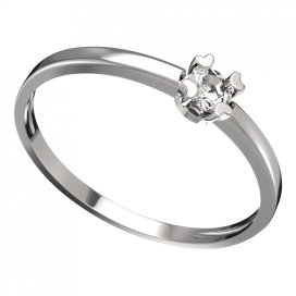 BG zlatý prstýnek 883 C Bílé zlato - 585 Diamant