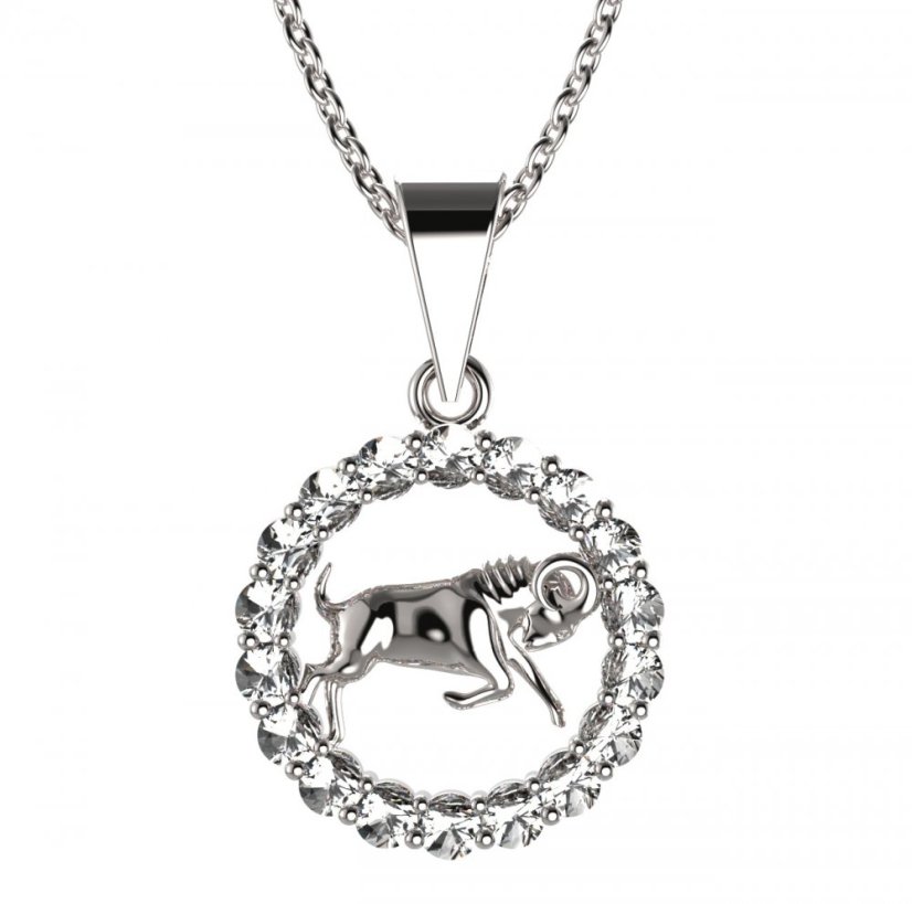 BG zlatý přívěšek Beran 044 Bílé zlato - 585 Diamant
