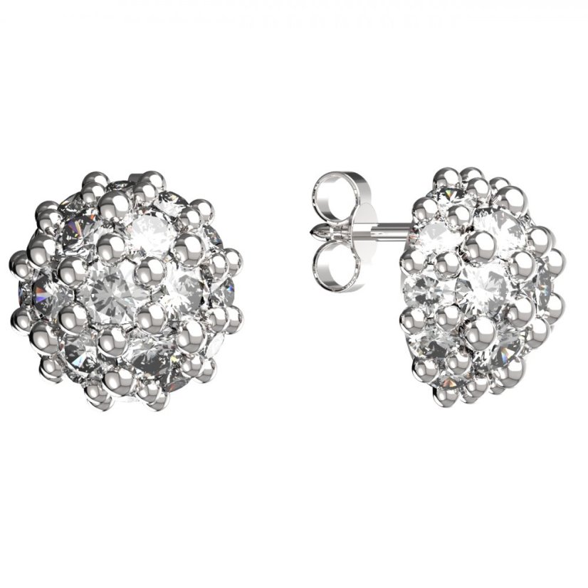 BG zlaté náušnice s diamanty 992 Bílé zlato - 585 Diamant lab-grown
