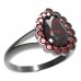 BG ring drop stone 519-V - Metal: Silver 925 - rhodium, Stone: Garnet