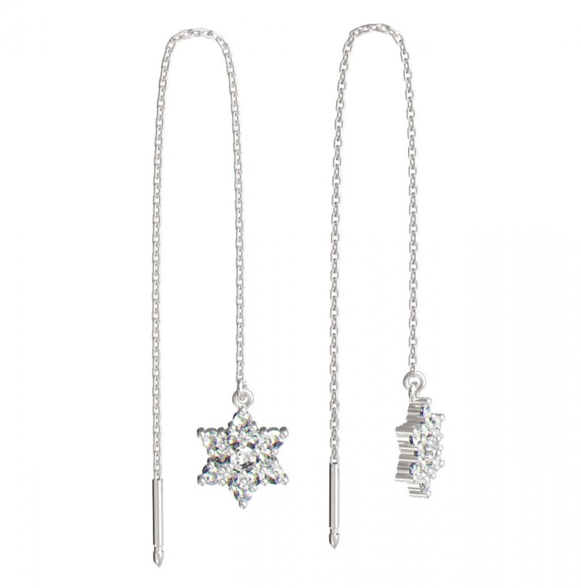 BeKid dětské náušnice hvězdička 090 Bílé zlato - 585 Diamant