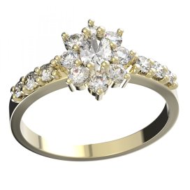 BG zlatý diamantový prstýnek 627Z Žluté zlato - 585 Diamant lab-grown
