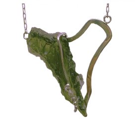 BG náhrdelník přírodní kámen-Vltavín 002