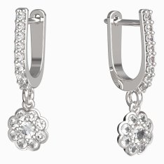 BG zlaté náušnice 552 Bílé zlato - 585 Diamant