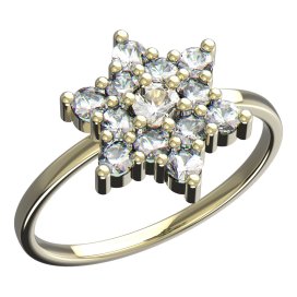 BeKid dětský prsten hvězdička 090 Žluté zlato - 585 Bílý kubický zirkon