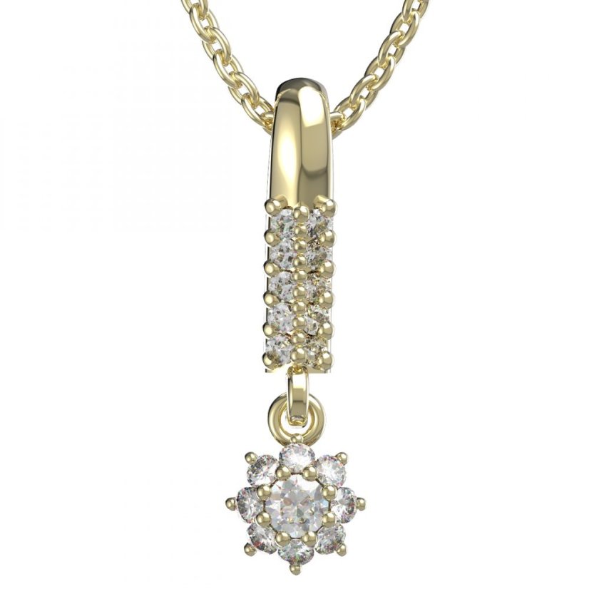 BG zlatý přívěšek 886 Žluté zlato - 585 Diamant