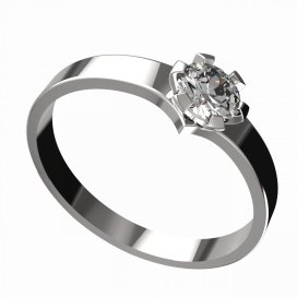 BG zlatý zásnubní prsten 946/556 Bílé zlato - 585 Bílý kubický zirkon