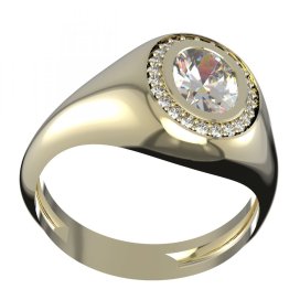 BG zlatý prsten oválný 964 Žluté zlato - 585 Diamant