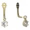 BeKid Gold earrings components I4 - Metal: Yellow gold 585, Stone: Green cubic zircon